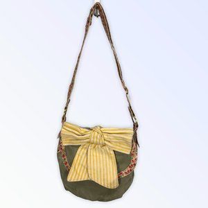 Tulu Olive Green/Yellow Floral Canvas Crossbody